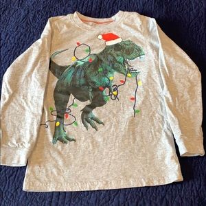 🌼 4/$20 Boys sz8 Carters dinosaur Christmas shirt
